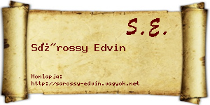 Sárossy Edvin névjegykártya